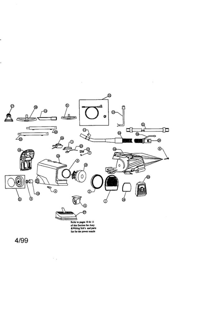 Assembly Schematic Diagram and Parts List for 2160  Dirt Devil Hand Vacuum